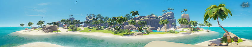Triple Monitor Tropical, am Strand von Jakpost, 5760 x 1080 HD-Hintergrundbild