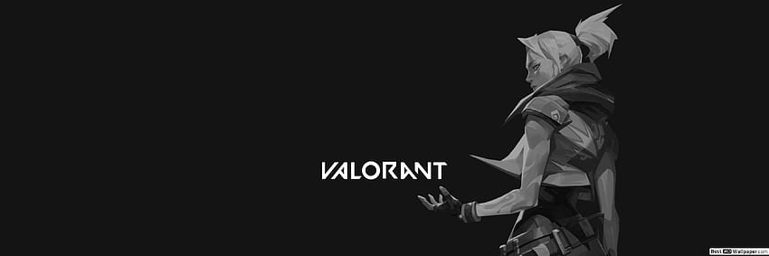 Jett във Valorant - черно и бяло, Valorant Dual Monitor HD тапет