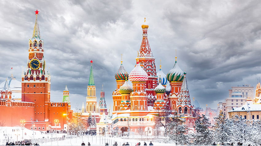 Rusia Kremlin Plaza Roja Invierno Moscú Kremlin Viajes fondo de pantalla
