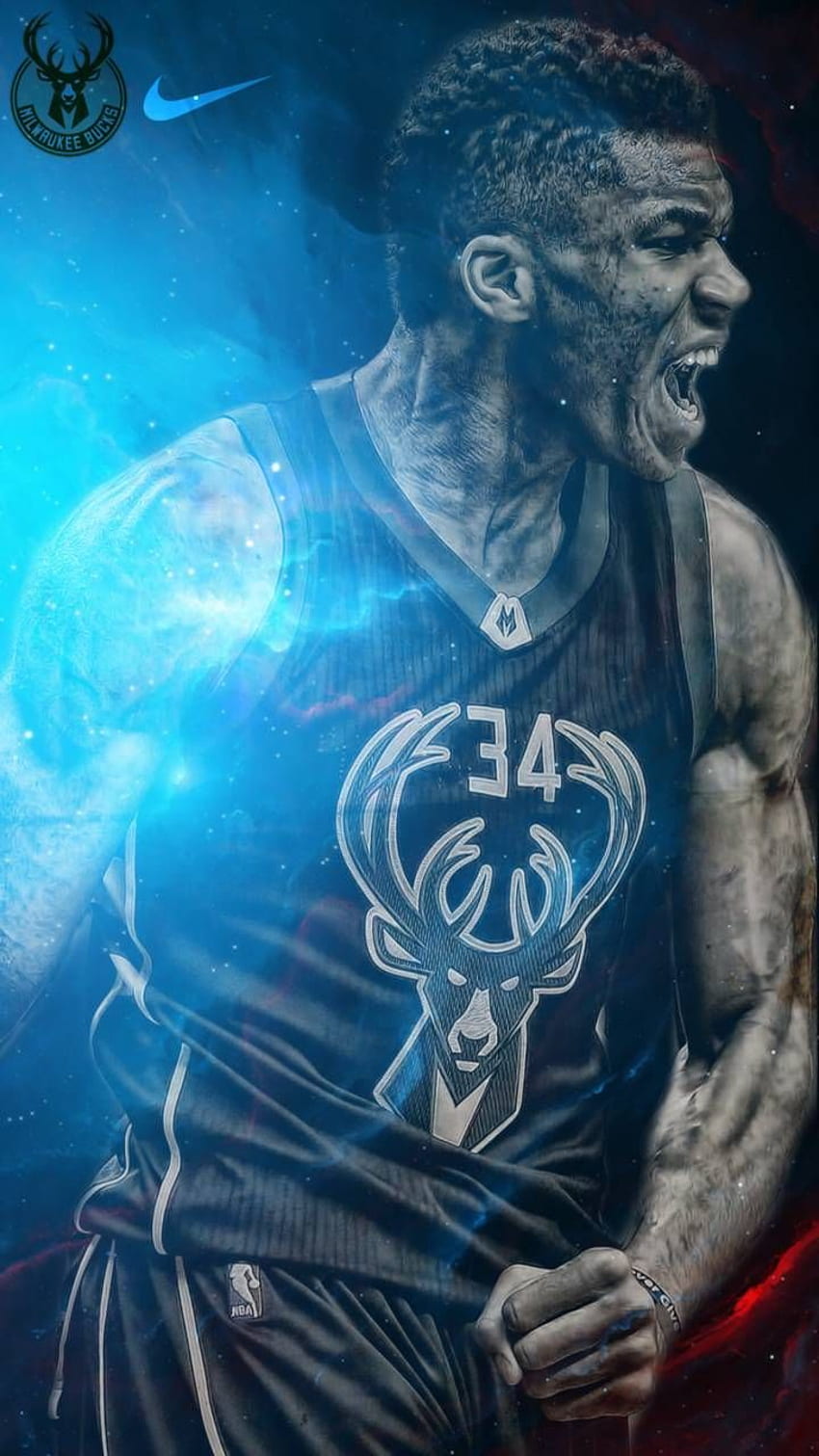 Giannis Antetokounmpo - Milwaukee Bucks - NBA . Nba , Basketball , Giannis antetokounmpo, Blauer Basketball HD-Handy-Hintergrundbild