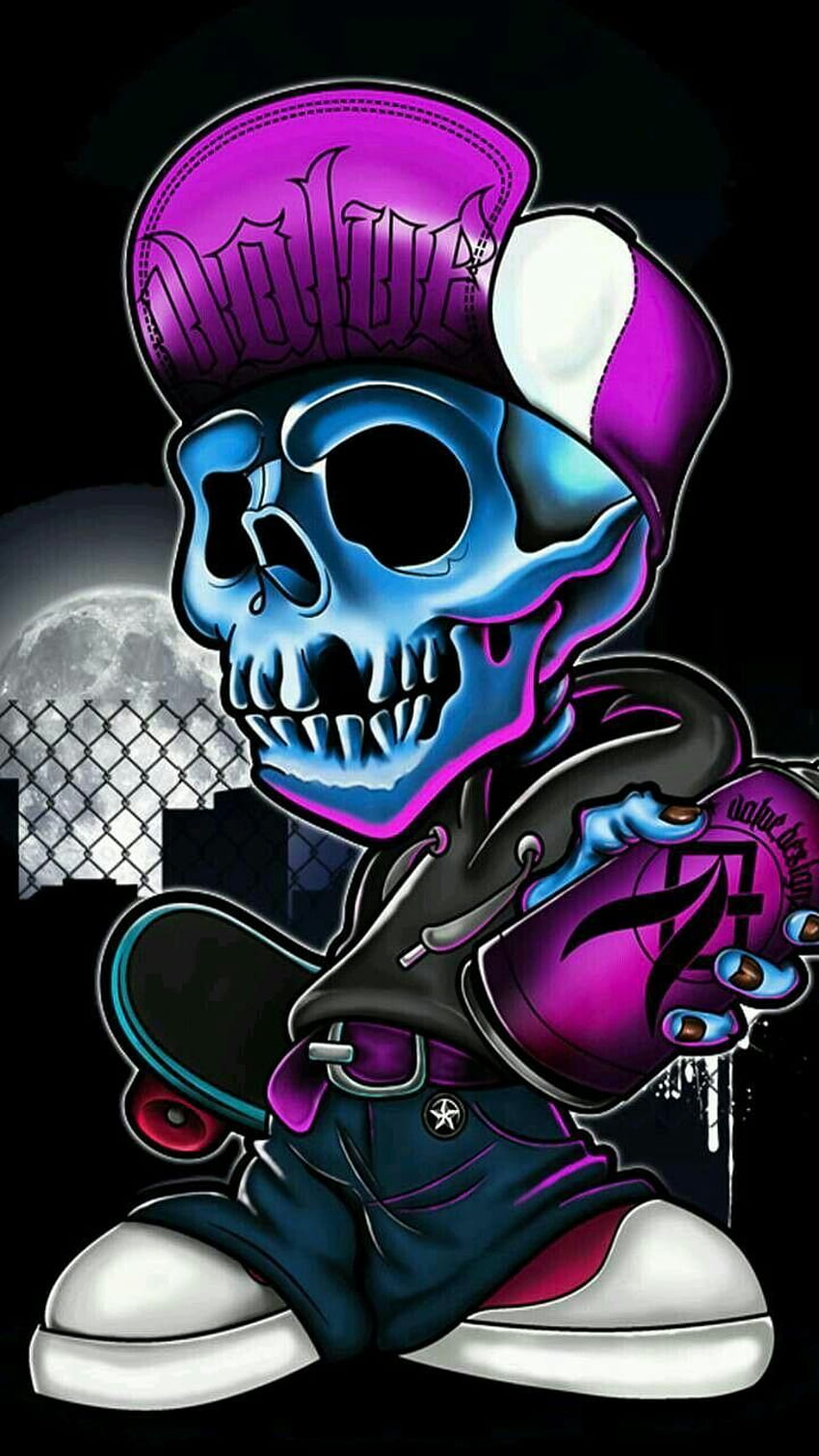 Pin oleh Dj SaBIE13 di . karakter, Seni jalanan, Ilustrasi komik, DJ Skulls wallpaper ponsel HD