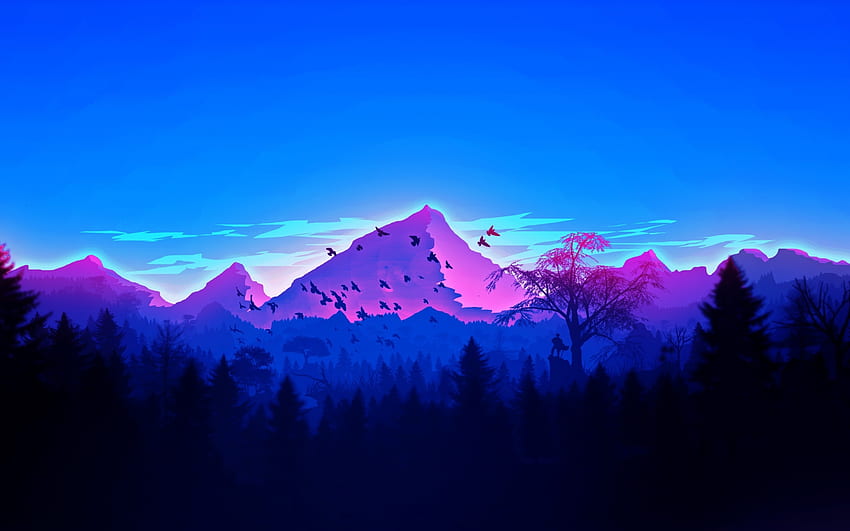 Vaporwave Minimalism Forest Macbook Pro Retina , Artist , , and Background, 2880 1800 HD wallpaper