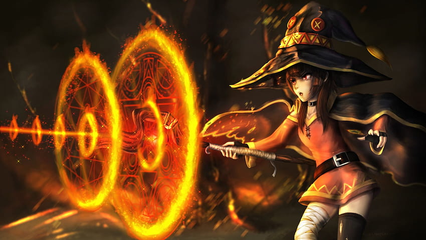 Megumin Of Konosuba, Anime, , , Background, 0zrng1, 2048X1152 Fire ...