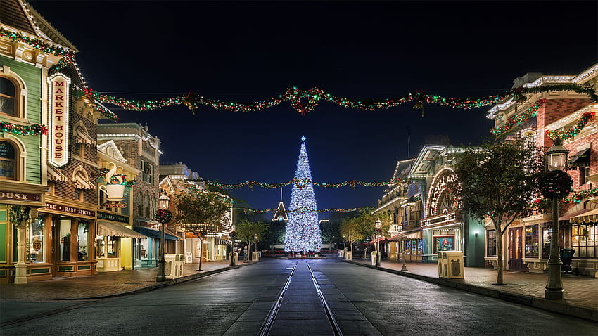 Noël dans la rue principale - Disneyland [] : Fond d'écran HD