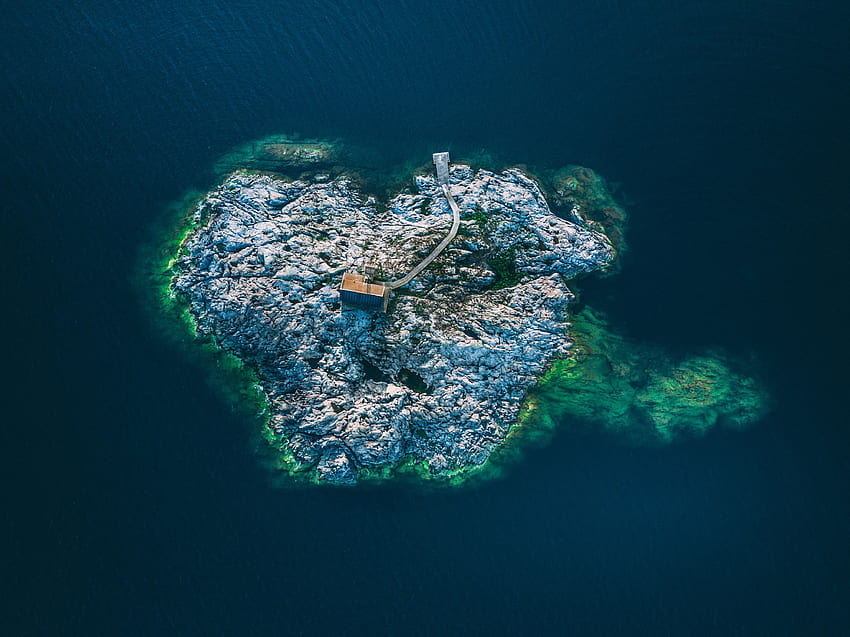 Nature, View From Above, Island, Sweden, Uto HD wallpaper