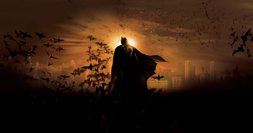 Batman Begins, филм, постер, мрачен HD тапет