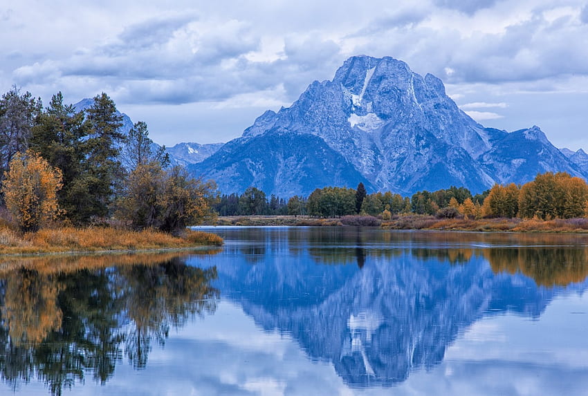 * WYOMING-mount Moran and Snake river *, mount, river, nature, reflection HD wallpaper