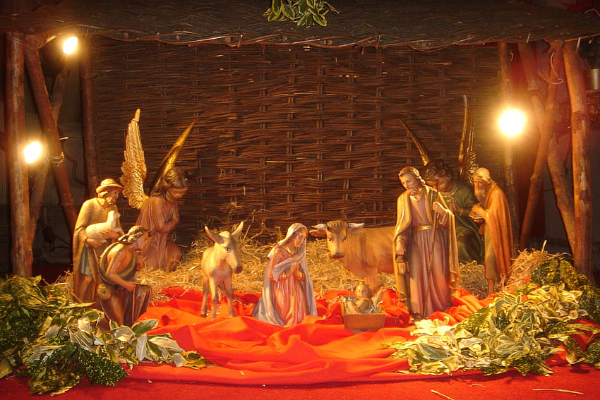 Nativity scene Church of Our Lady and the English Martyrs, Catholic Christmas Nativity HD wallpaper