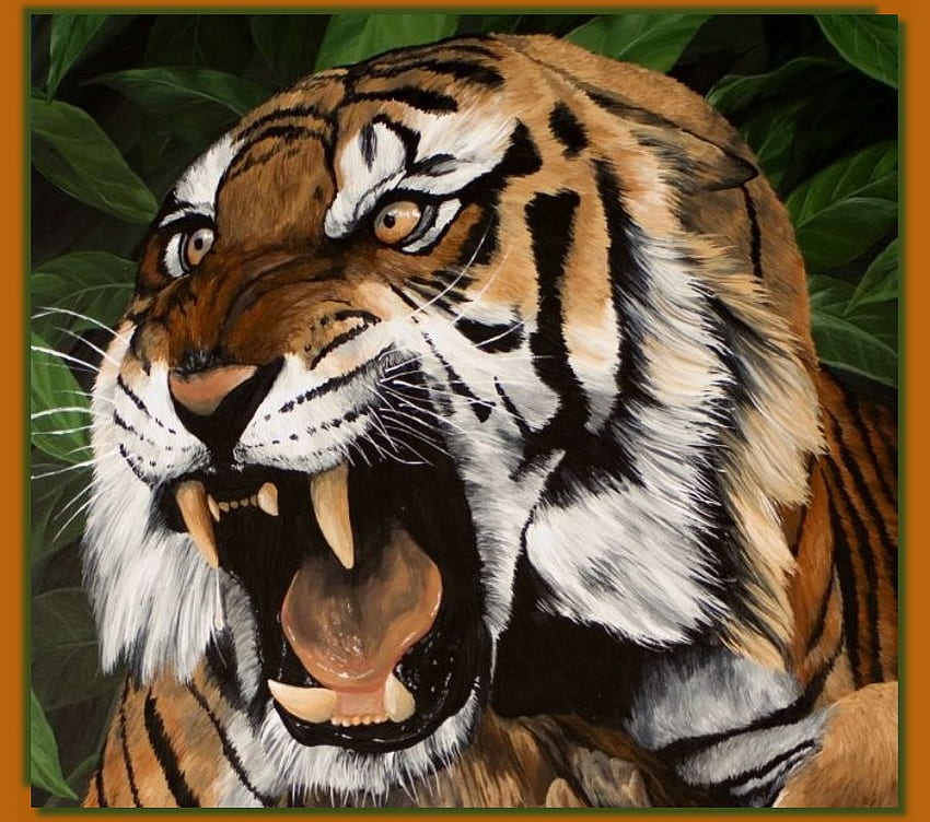 тигров рев, тигър, животни HD тапет