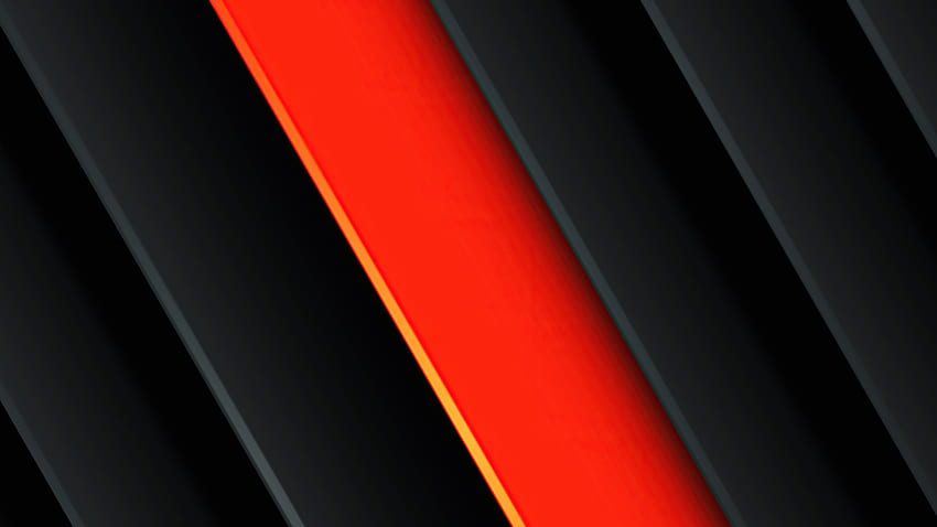 Rayures orange-rouge et noir, abstrait Fond d'écran HD