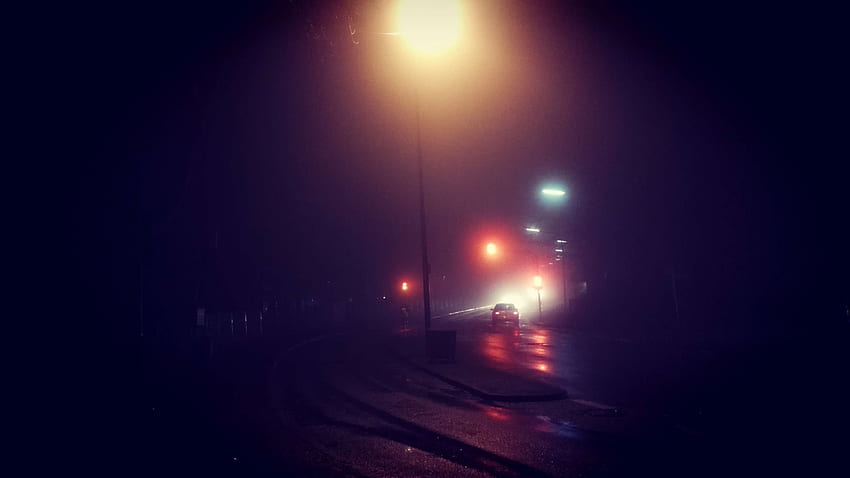 mgła, mglisty, ulica. Mocah Tapeta HD