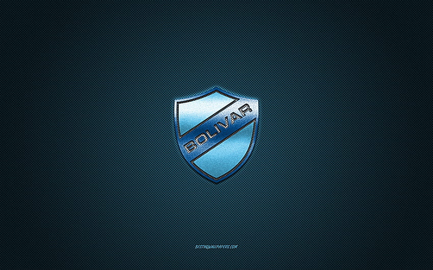 Club Bolivar, Bolivia football club, blue logo, blue carbon fiber background, Bolivian Primera Division, football, Bolivia, Club Bolivar logo HD wallpaper