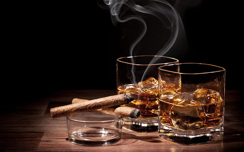 Cigars and Whiskey HD wallpaper