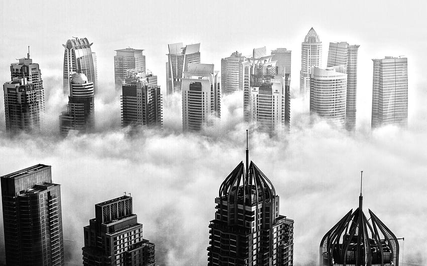 Black And White City From Dubai HD wallpaper
