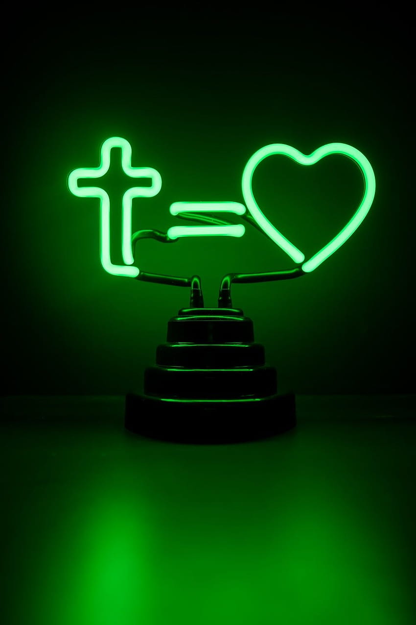 Grüne Leuchtreklame, grüne LED HD-Handy-Hintergrundbild