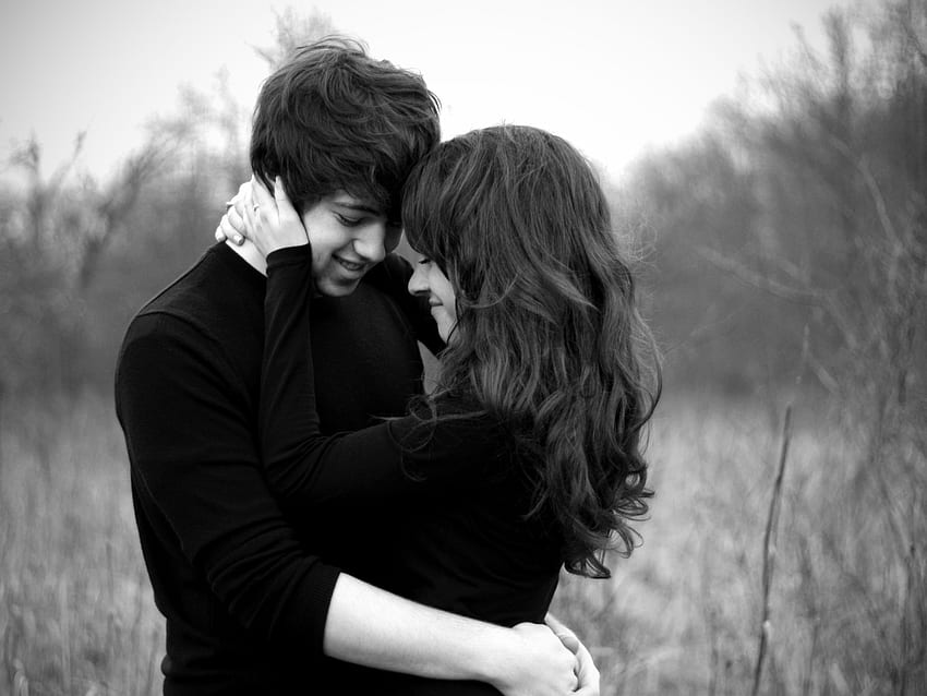 Couple First Love Romantic Black and White . I Love HD wallpaper