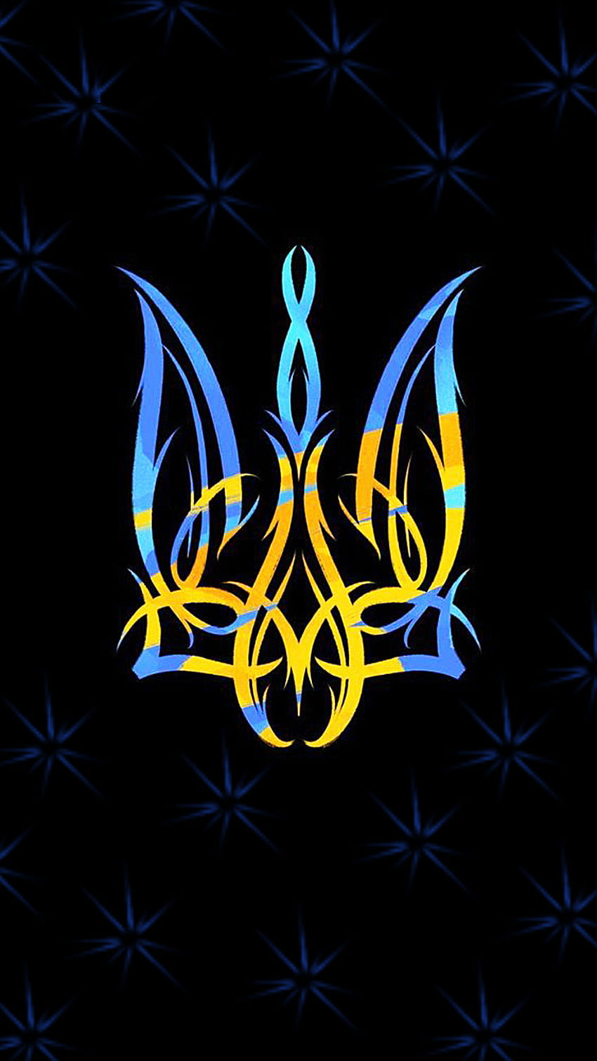 Tridente de Ucrania, símbolo, standwithukraine, azul, paz, amarillo, Tryzub fondo de pantalla del teléfono