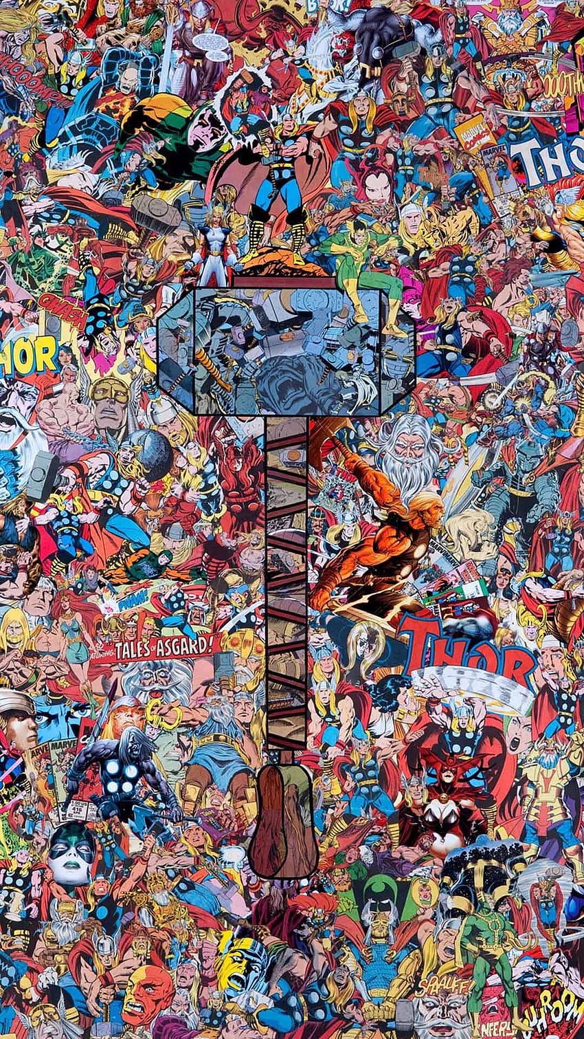 Marvel Thor Collage Phone Tablet / クリエイターの功績。 マーベル・コミック、トール、マーベル、マーベル・タブレット HD電話の壁紙