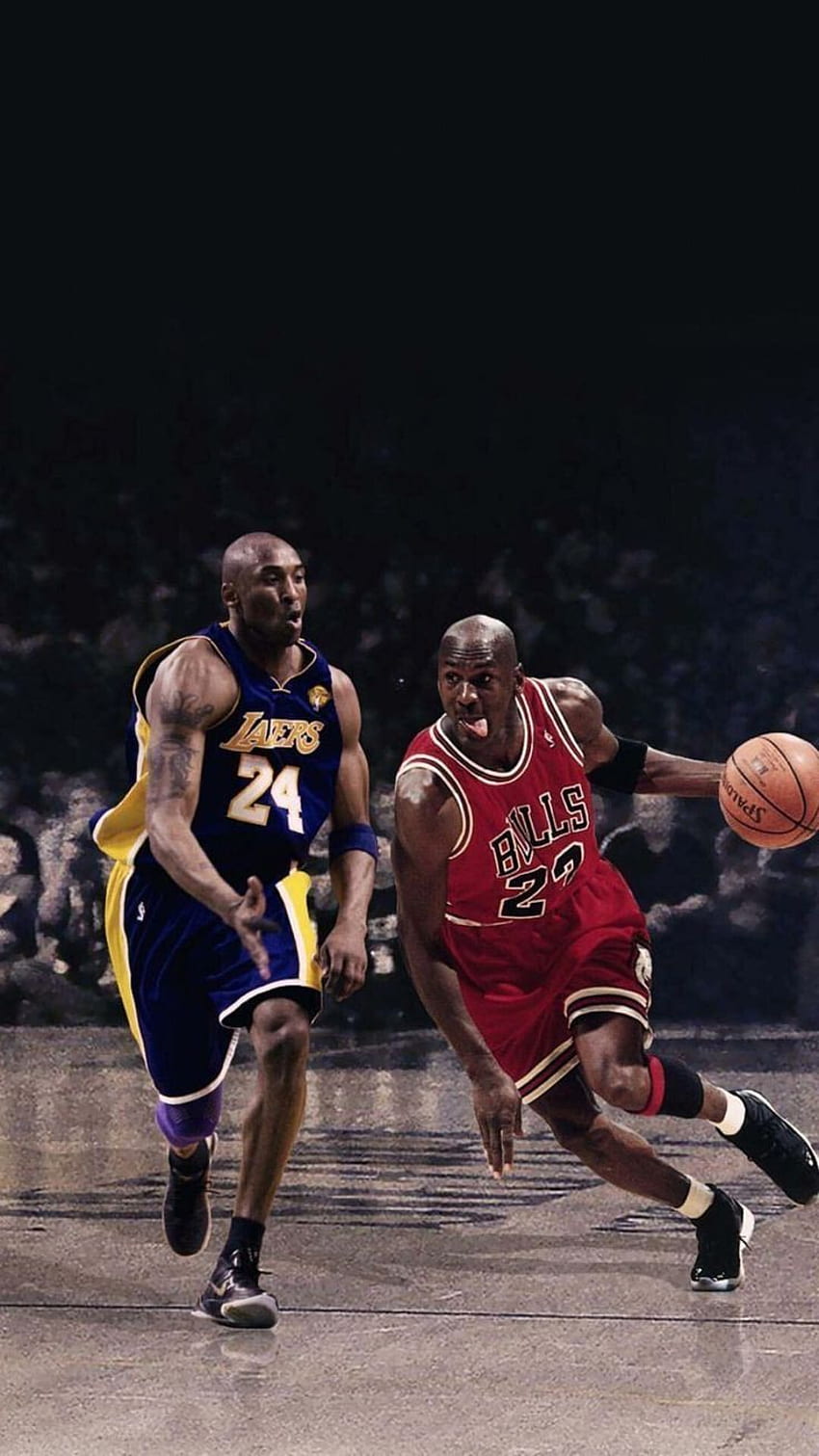 Kobe Bryant y Michael Jordan Por todo el Baloncesto Nacional fondo de pantalla del teléfono