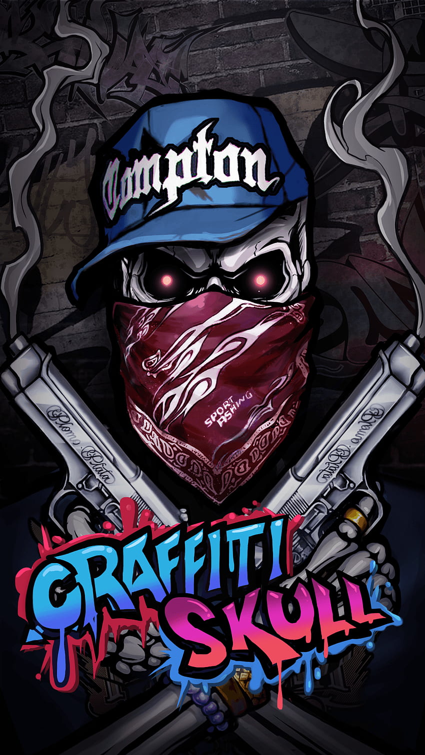 COOL GRAFFITI SKULL ! HIP HOP STYLE!. Android live, Gangster Skeleton HD phone wallpaper