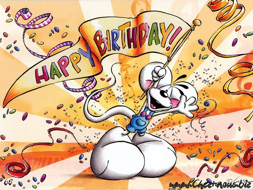 HAPPY BIRTAY TO YOU!!!!!!!!!!!!!!!!!!!!, birtay, white, banner, mouse HD wallpaper