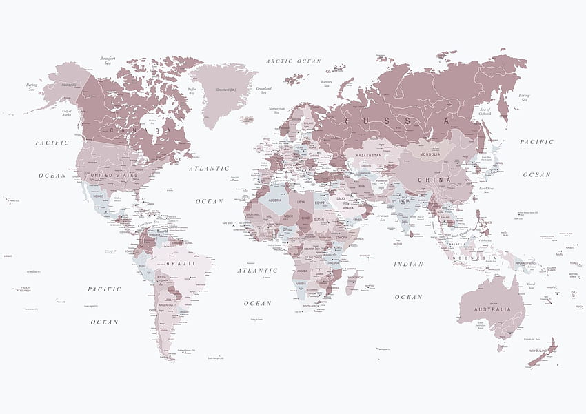 Beli Peta Dunia dalam Blush Pink + Grey - pengiriman di .uk Wallpaper HD