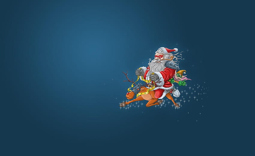 Feiertage, Weihnachtsmann, Masken, Weihnachten, Flug, Hirsche, Elfen, Schurken HD-Hintergrundbild