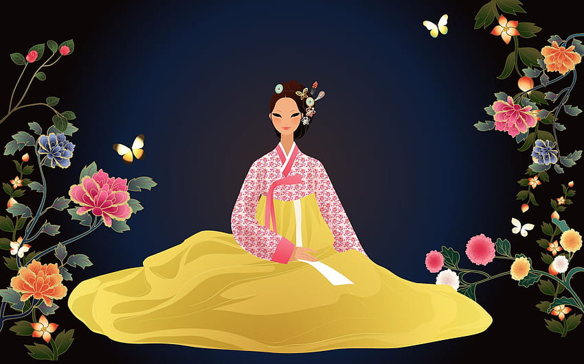 Wanita Korea 7255 - Kartun Wanita Korea - Kartun, Hanbok Wallpaper HD