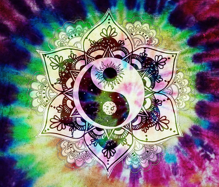 Reiki Charged Tie Dye Yin Yang Mandala Tapisserie Murale Yoga. Etsy. Teinture de cravate, fond Hippie, tenture murale Mandala, Cool Yin Yang Mandala Fond d'écran HD