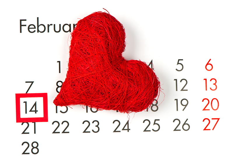 14 Şubat..., grafik, güzel, romantizm, hoş, sevgililer günü, takvim, aşk, 14 şubat, kırmızı, havalı, kalp, uyum HD duvar kağıdı