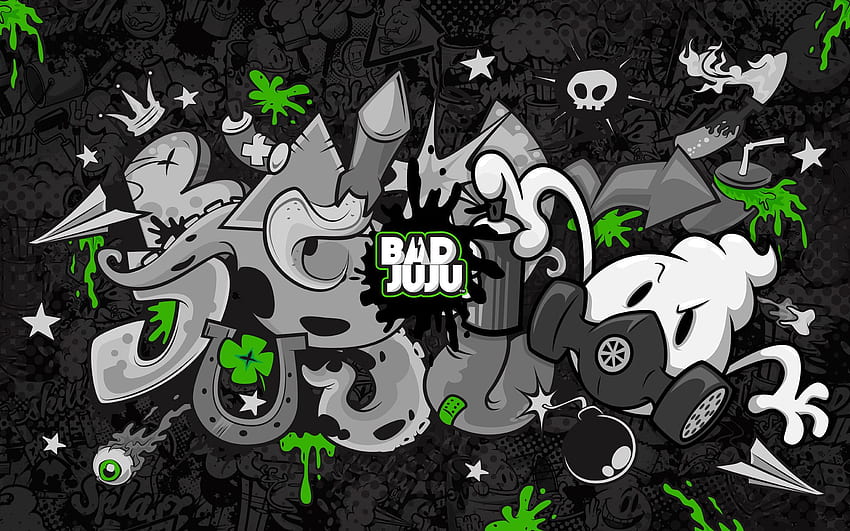 Graffiti black and white Background HD wallpaper