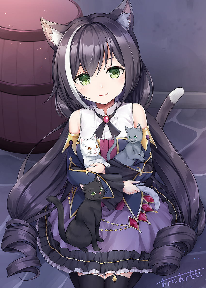 Kyaru ama a los gatitos [¡Princess Connect! Re: Dive]: awwnime fondo de pantalla del teléfono