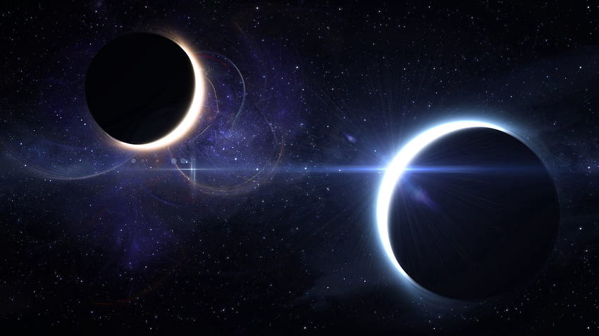 Univers, éclipse de lune, éclipse lunaire, éclipse solaire Fond d'écran HD
