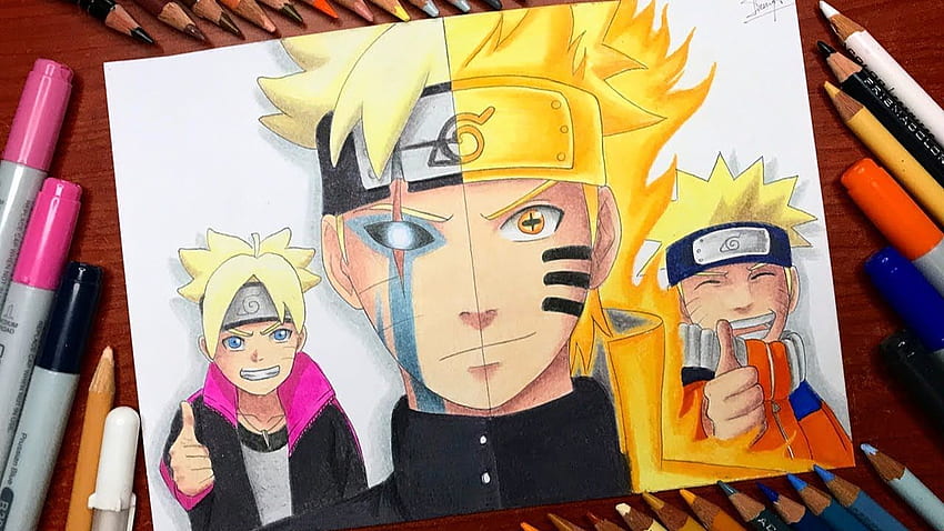 การวาดความเร็ว - Boruto Jougan X Naruto Kyuubi Six Paths Sage Mode (Naruto Shippuden) [] วอลล์เปเปอร์ HD