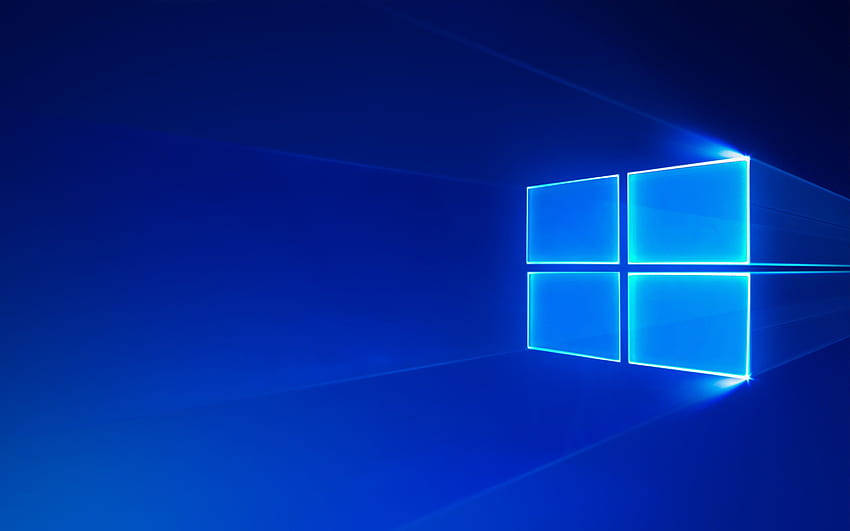 Windows 10, logotipo neon azul, sistema operacional moderno, emblema, logotipo, Windows para com resolução . Alta qualidade papel de parede HD