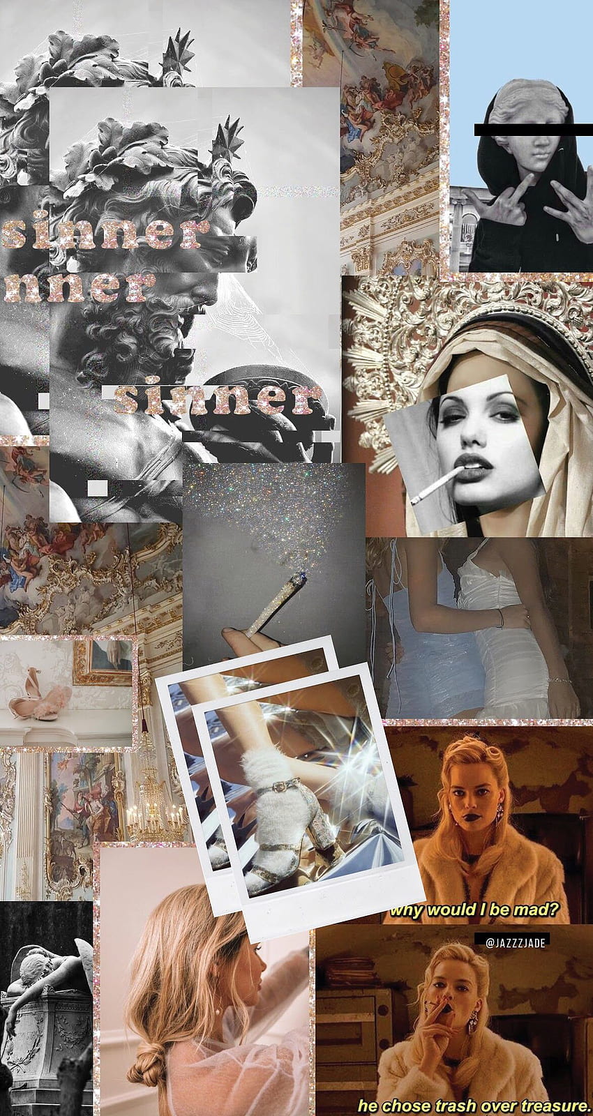 Collage; ; graphic design; glitter; art, Art History HD phone wallpaper