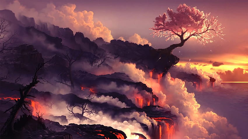Pohon Sakura Hidup, Api Sakura Wallpaper HD
