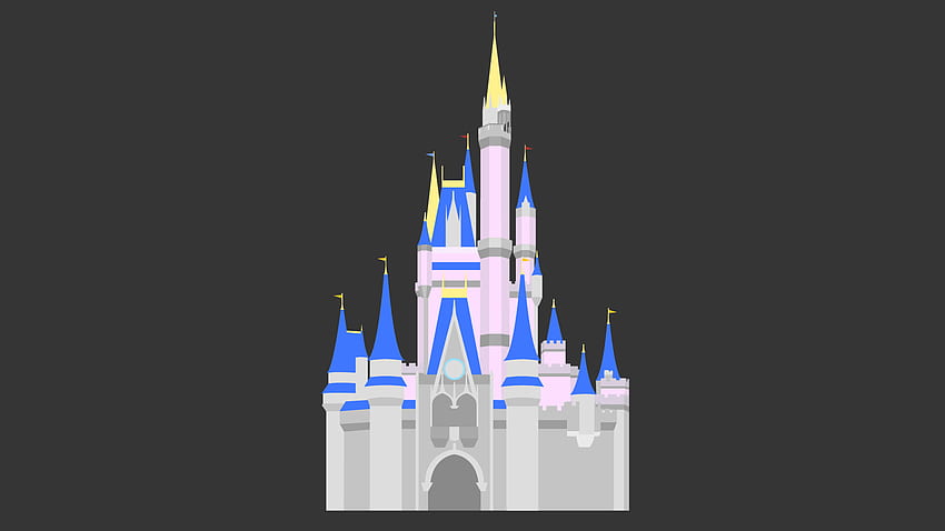 Looking for feedback on a minimal Cinderella's Castle I made : disney, Minimalist Disney Castle HD wallpaper