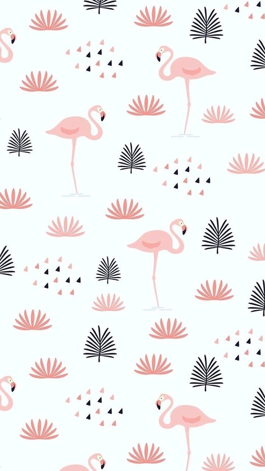 padrão simples de flamingo rosa Papel de parede de celular HD