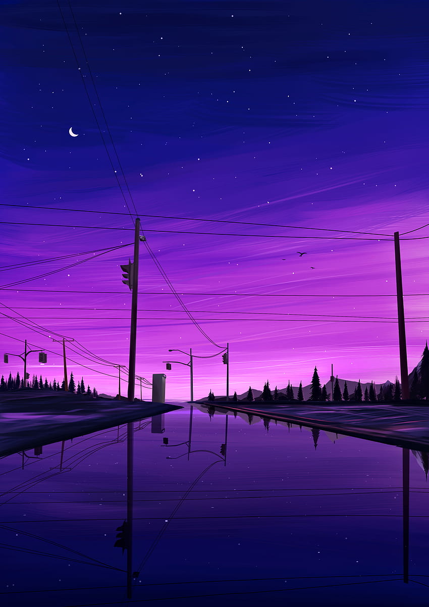 Landschaft, Kunst, Nacht, Dunkel HD-Handy-Hintergrundbild