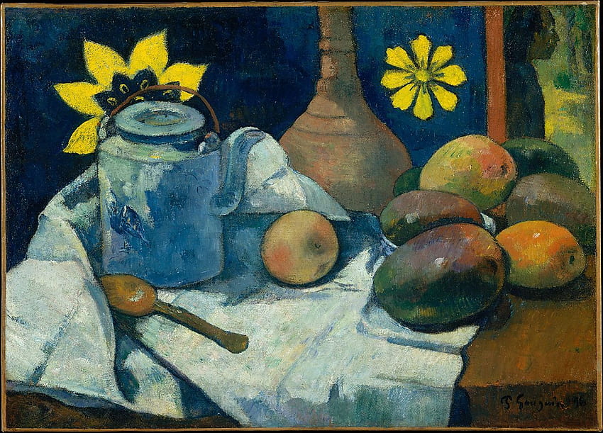 Paul Gauguin. Still Life with Teapot and Fruit HD wallpaper