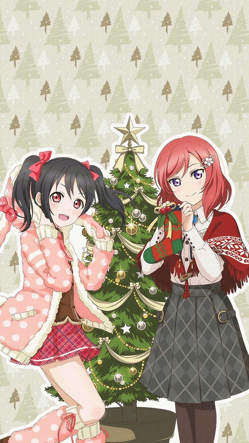 love live school idol project nico and maki xmas phone, Anime Christmas HD phone wallpaper