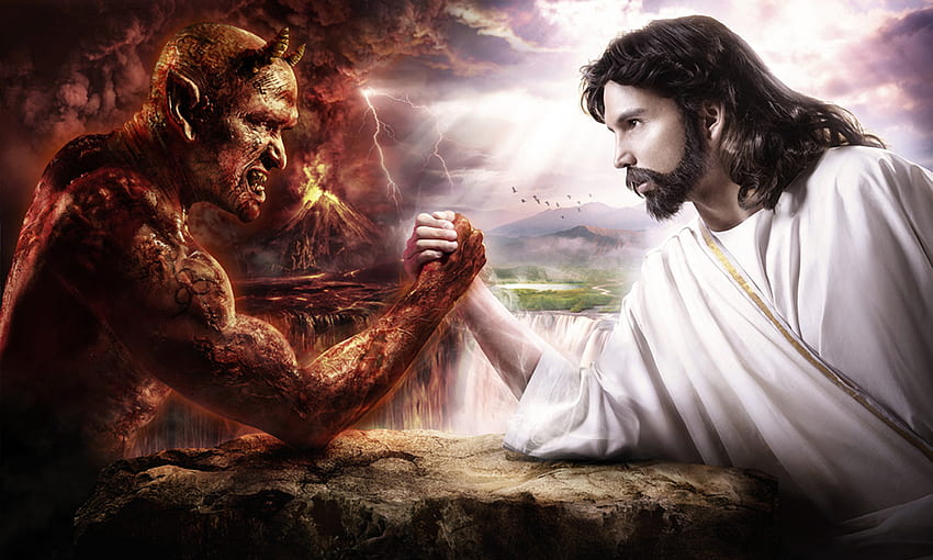 Jesus Vs Satan Arm Wrestling . HD wallpaper