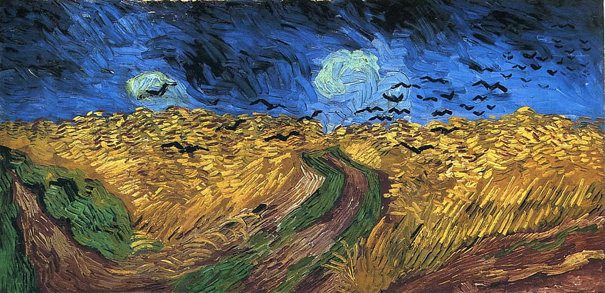 Ladang Gandum Dengan Gagak - Vincent Van Gogh Wallpaper HD