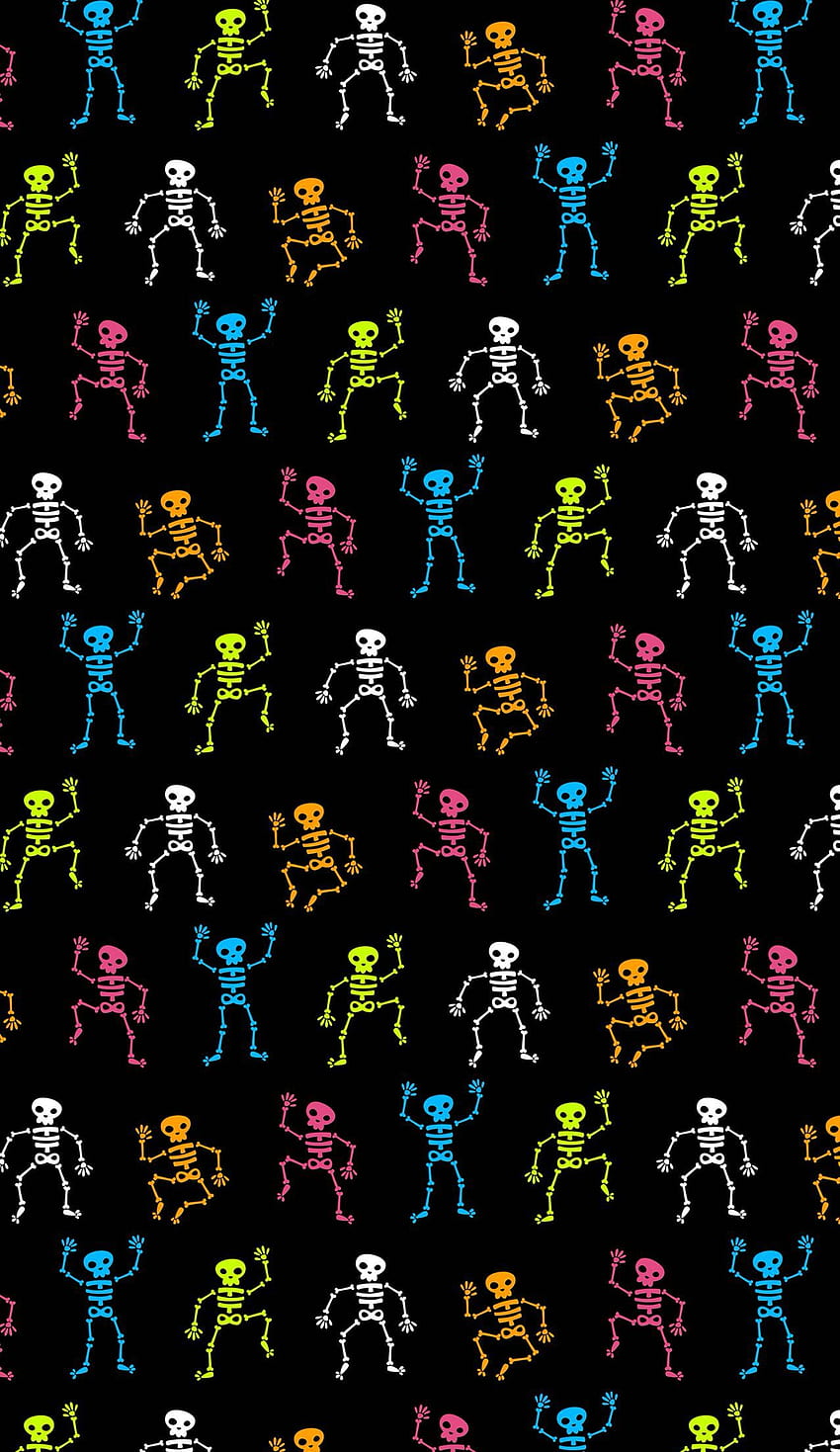 Simple Dancing Skeletons, Halloween ., Halloween Pattern HD phone wallpaper