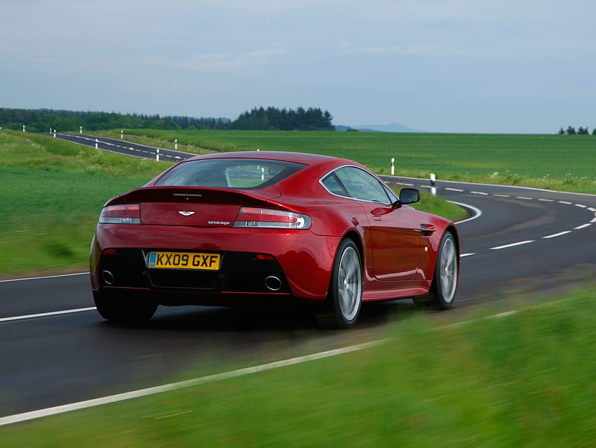 Auto, Aston Martin, Cars, Back View, Rear View, Speed, 2009, Track, Route, V12, Zagato HD wallpaper