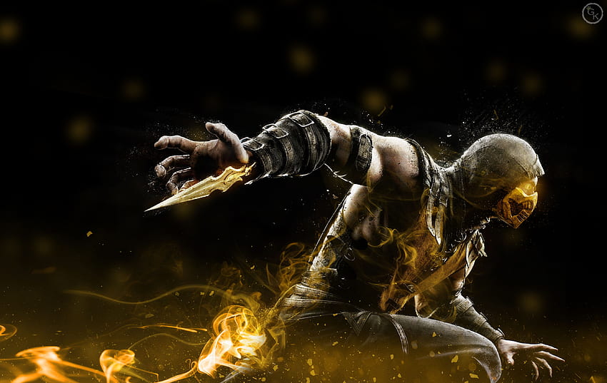 Mortal Kombat Scorpion Wide HD тапет
