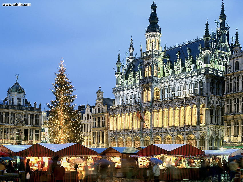 The Grote Markt Grand Place In December Brussels Belgium. Brussels belgium, Belgium, Brussel HD wallpaper