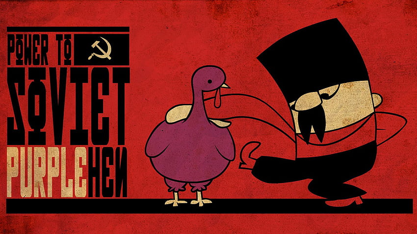 la gallina púrpura soviética, el iPhone de la gallina púrpura soviética, la propaganda rusa fondo de pantalla