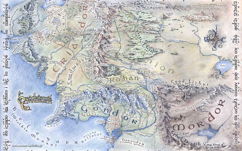 Large Detailed Map Of Middle Earth . M HD wallpaper